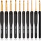Black Gold Crochet Hooks Needles for Arthritic Hands, 2.0-6.0mm Crochet Hook Set Ergonomic Soft Grips Knitting Hook for Crochet Yarn Craft, Aluminum Knitting Crochet Supplies Kit